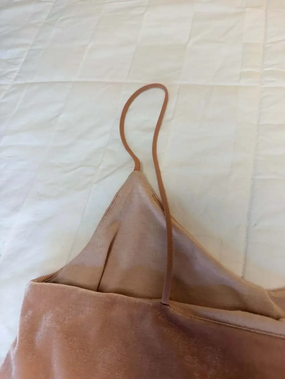H&M Velvet Cami Tank Top Blush Pink Size Small Y2K Minimalist - Picture 8 of 9